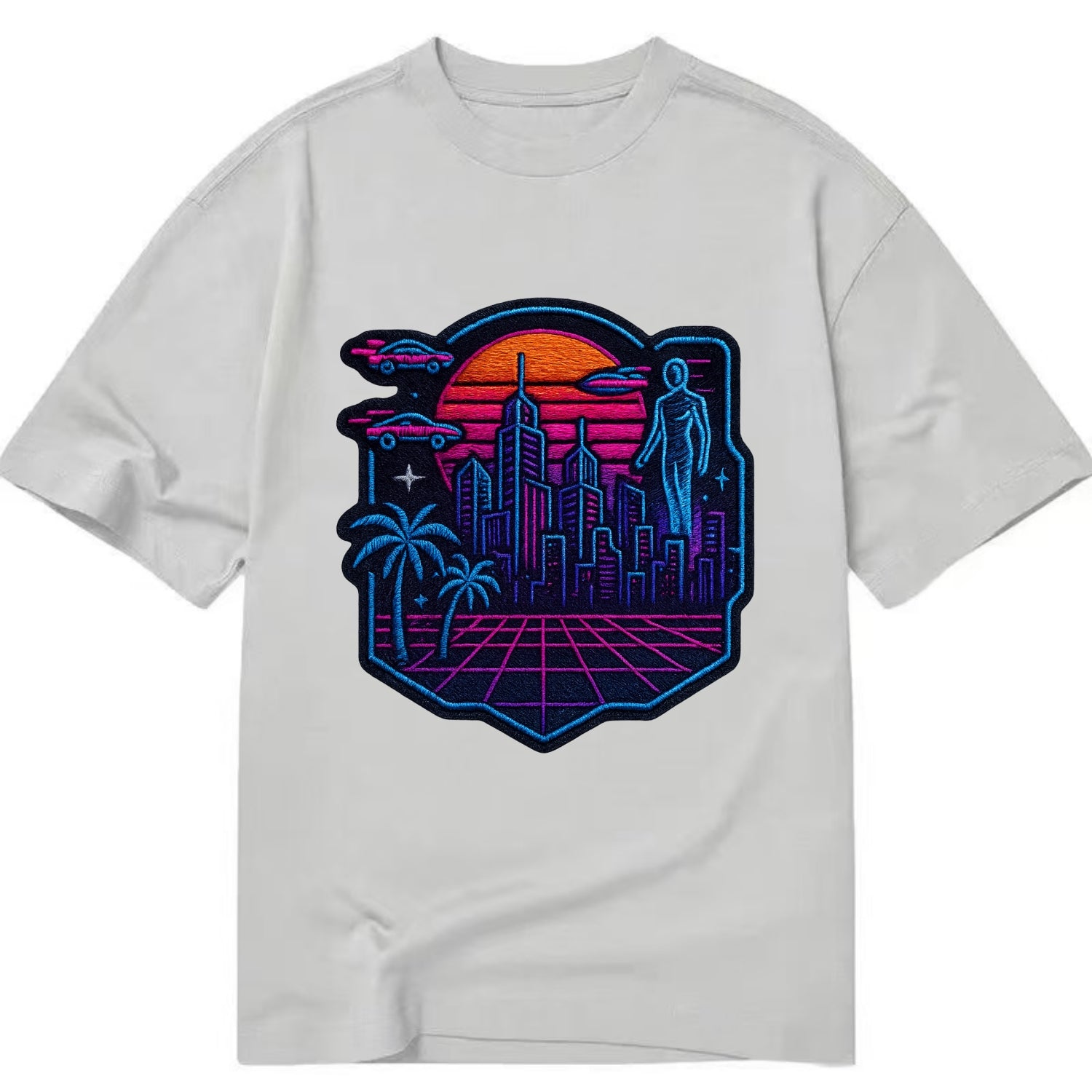 Cyberpunk City - Classic T-shirt - Grey