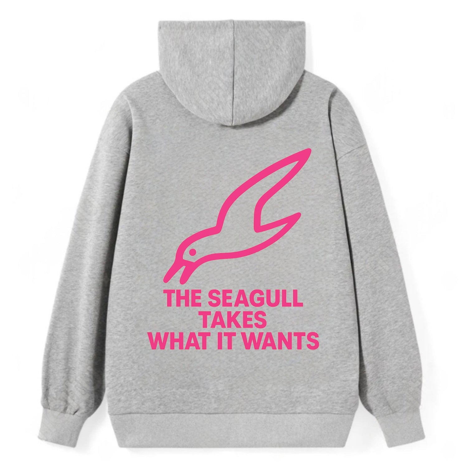 THE SEAGULL TAKES WHAT IT WANTS | Aggressive seagull diving down - Classic Pullover Hoodie - Grey