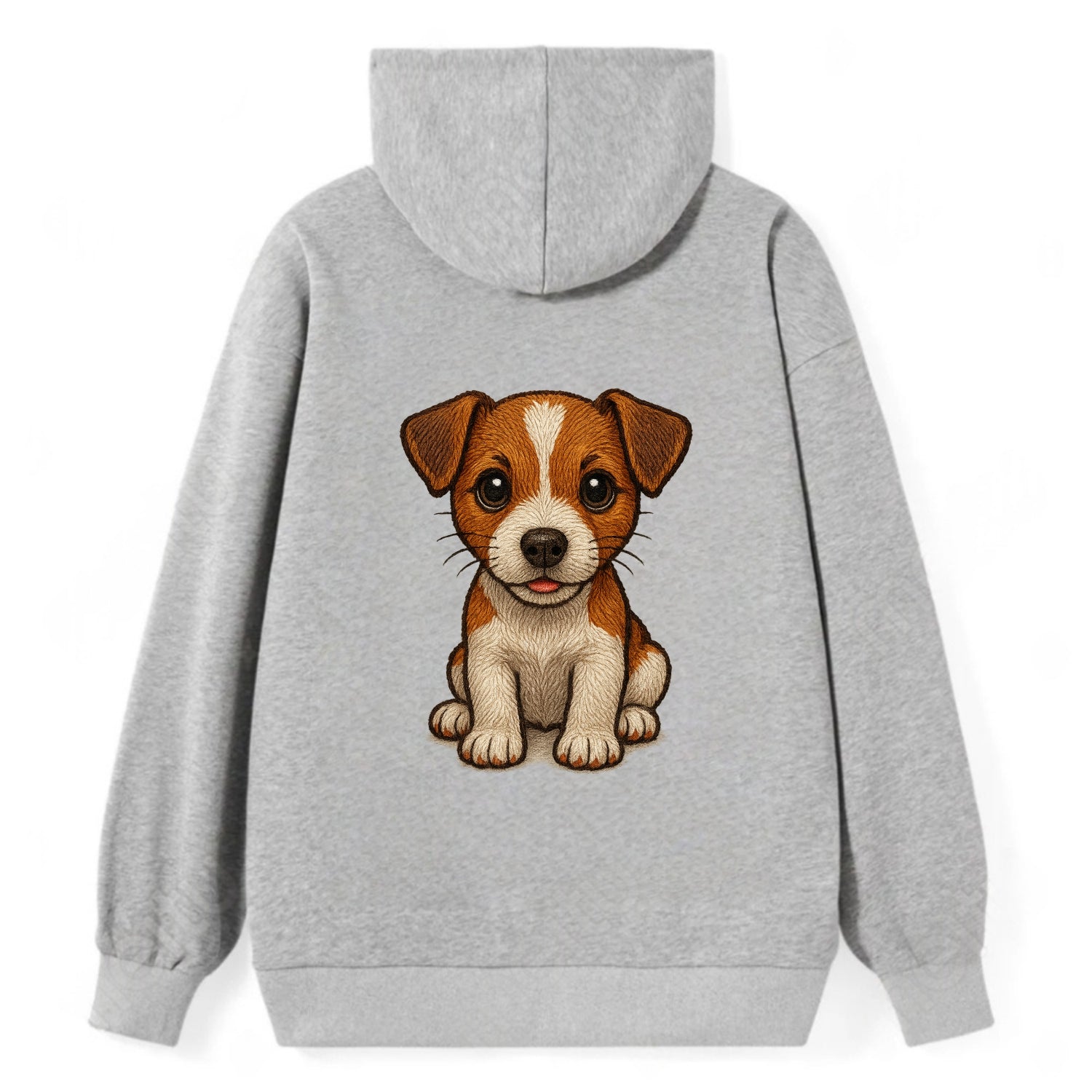 Baby Jack Russell Terrier Puppy - white with markings, alert ears, - Classic Pullover Hoodie - Grey