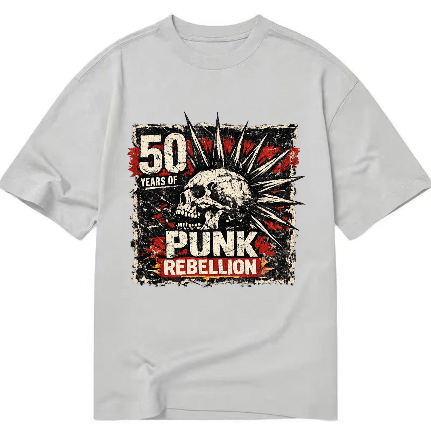 MOHAWK RISING | Spiked hair silhouette | Liberty spikes | Punk identity | Tribal - Classic T-shirt - Grey