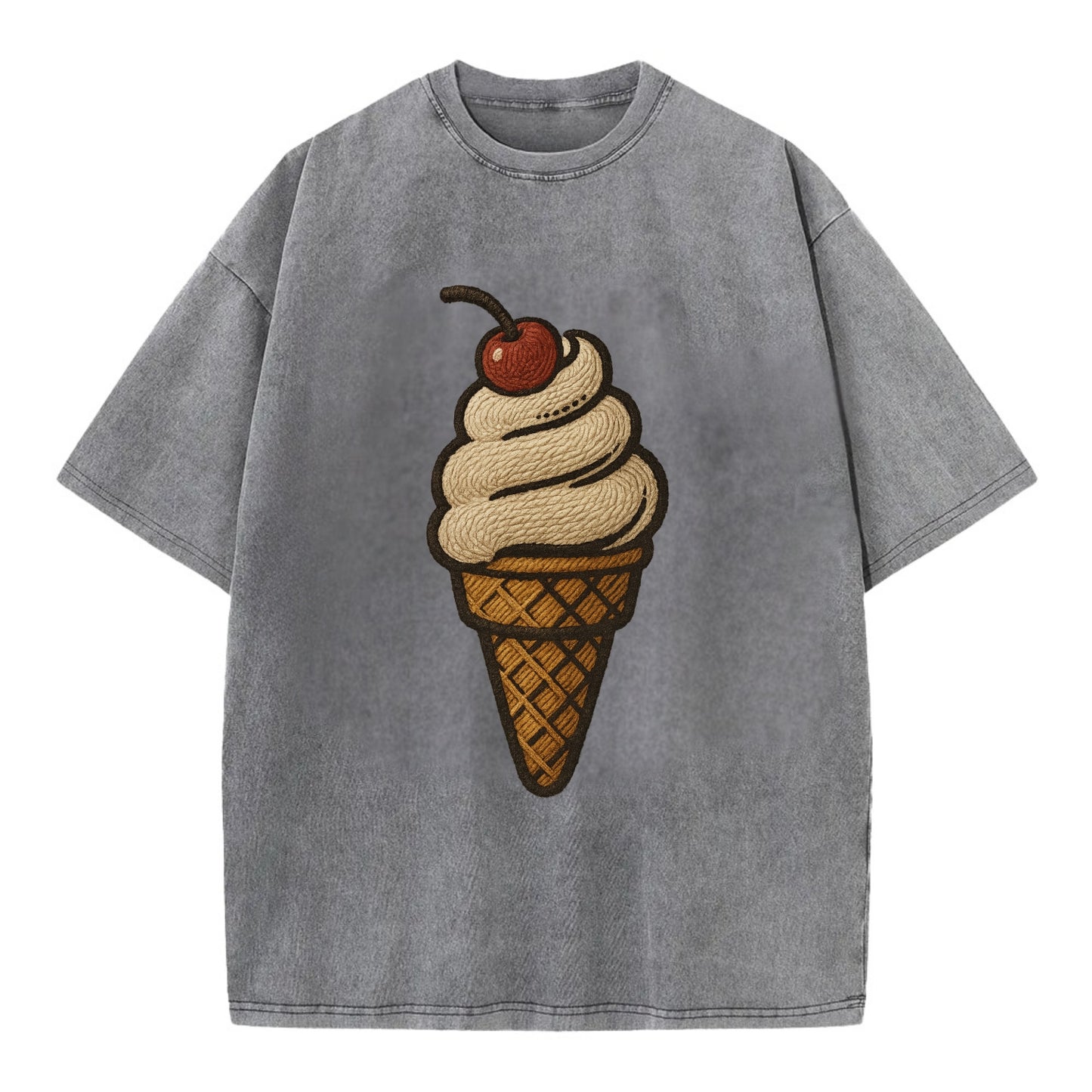 Ice Cream Cone  - Vintage T-shirt - Grey