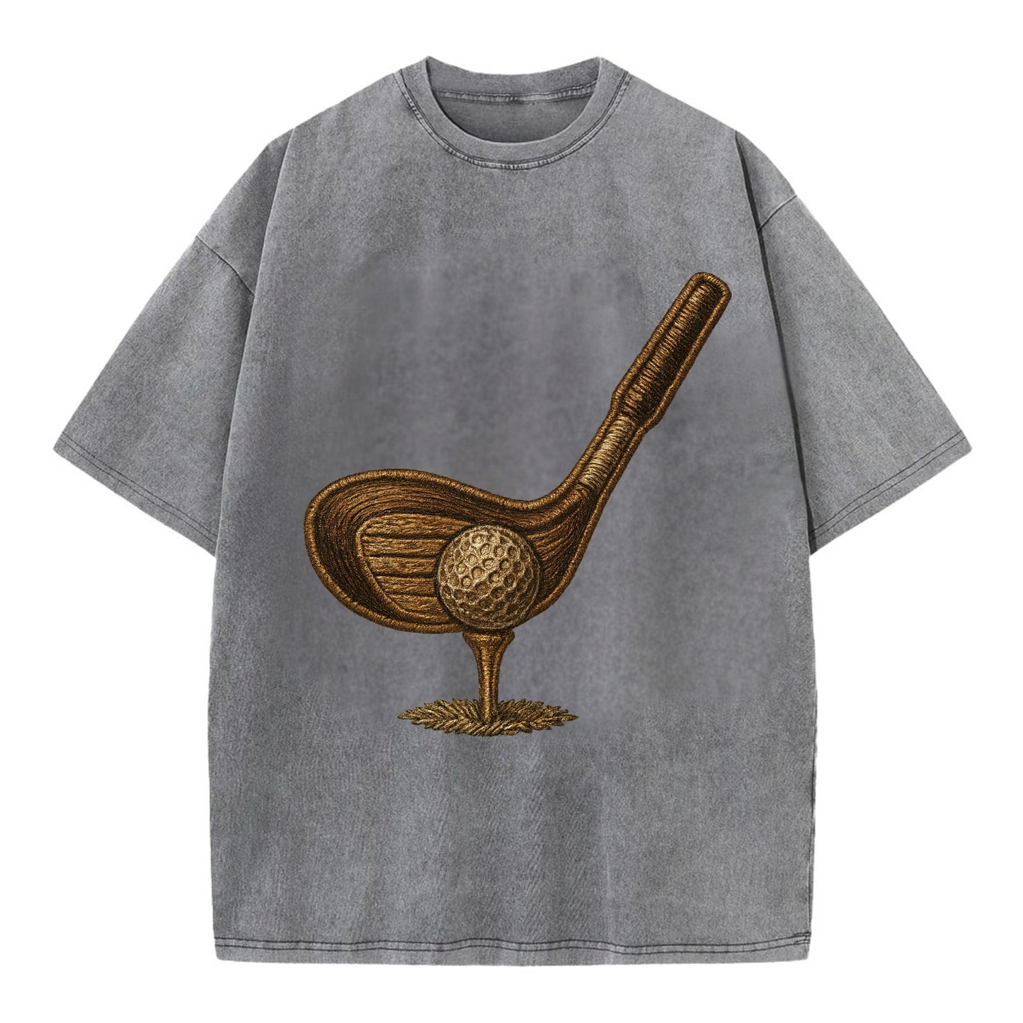 Golf Club and Ball  - Vintage T-shirt - Grey