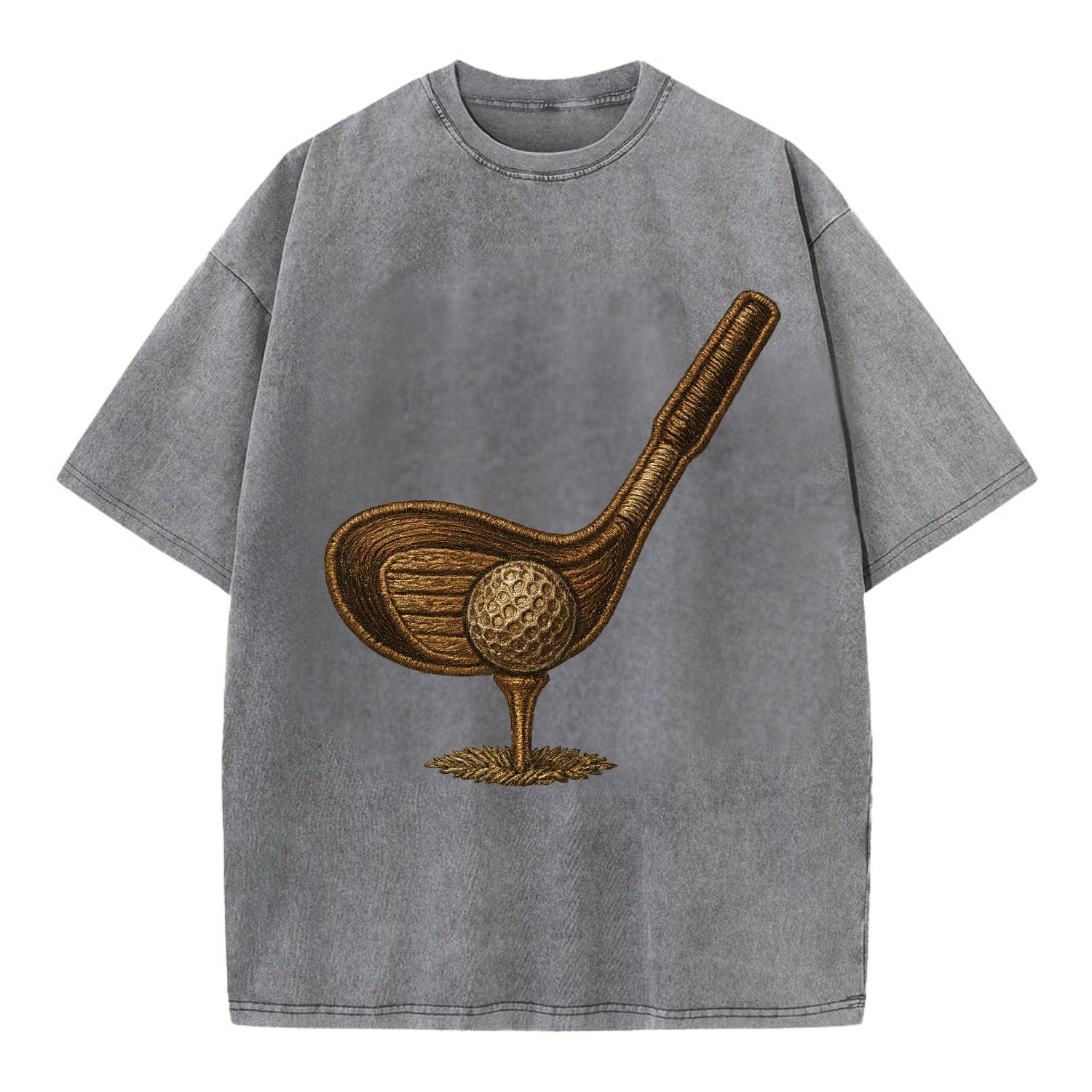 Golf Club and Ball  - Vintage T-shirt - Grey