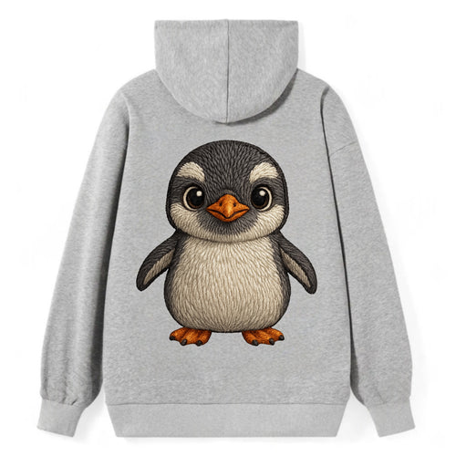Baby Gentoo Penguin - orange beak, white cap, bright eyes, front-facing, - Classic Pullover Hoodie
