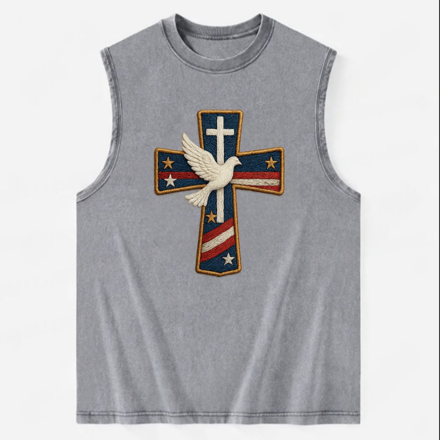 Dove and Cross  - Vintage Washed Tank - Grey
