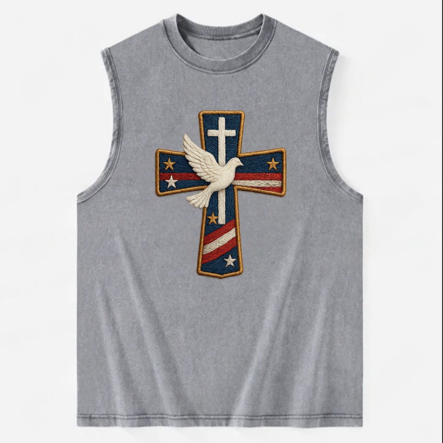 Dove and Cross  - Vintage Washed Tank - Grey