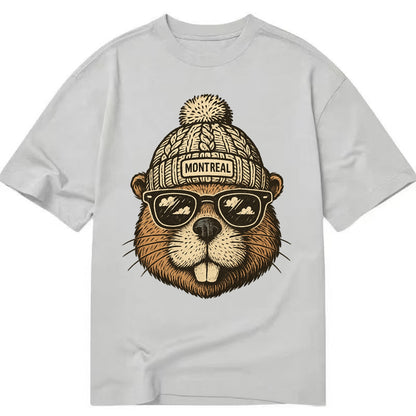 Montreal Beaver wearing Montreal beanie - Classic T-shirt - Grey