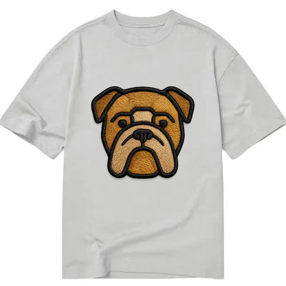Bulldog - Minimalist geometric design wi - Classic T-shirt - Grey