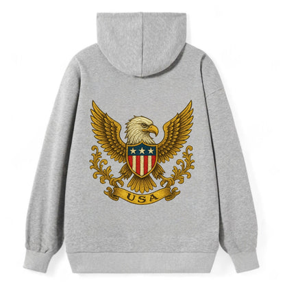Usa Heritage Eagle 2 - Classic Pullover Hoodie - Grey