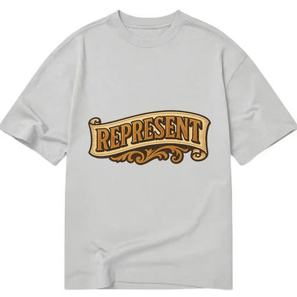 Bold typography design - "REPRESENT" - showing where you from - Classic T-shirt - Grey