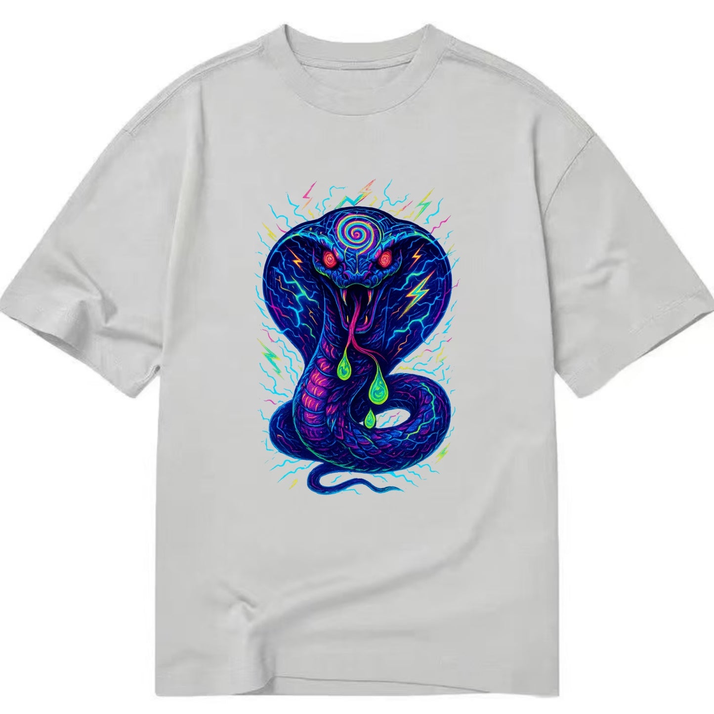 Mesmerizing cobra with hypnotic spiral patterns in the hood, scales that shimmer - Classic T-shirt - Grey