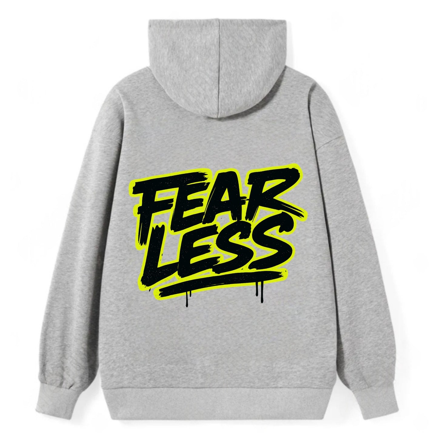 Bold typography design - "FEARLESS" - courage, bravery, facing challenges - Classic Pullover Hoodie - Grey