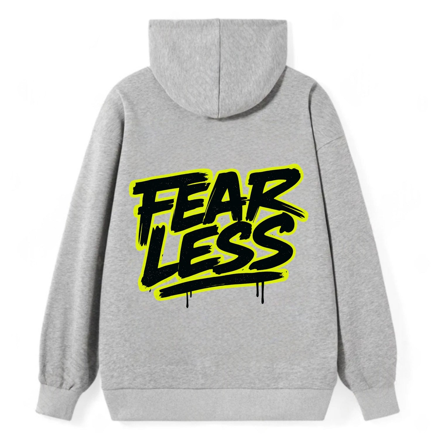 Bold typography design - "FEARLESS" - courage, bravery, facing challenges - Classic Pullover Hoodie - Grey
