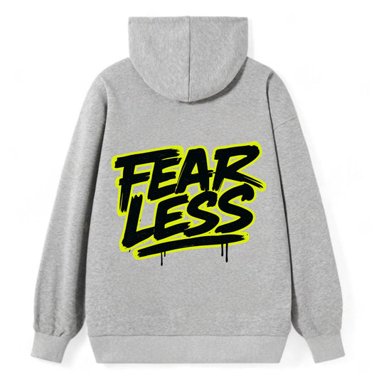 Bold typography design - "FEARLESS" - courage, bravery, facing challenges - Classic Pullover Hoodie - Grey