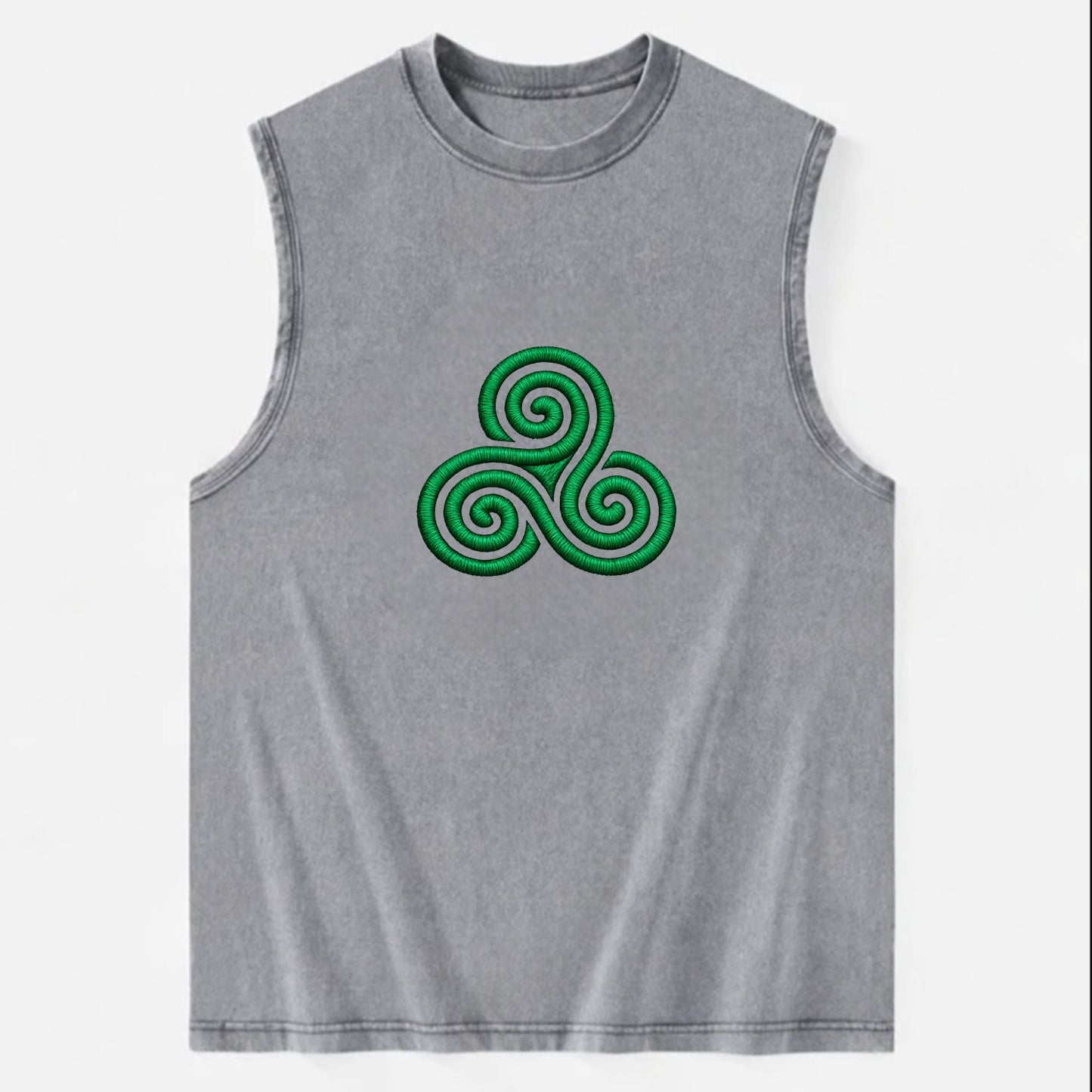 Triple Spiral - Vintage Washed Tank - Grey