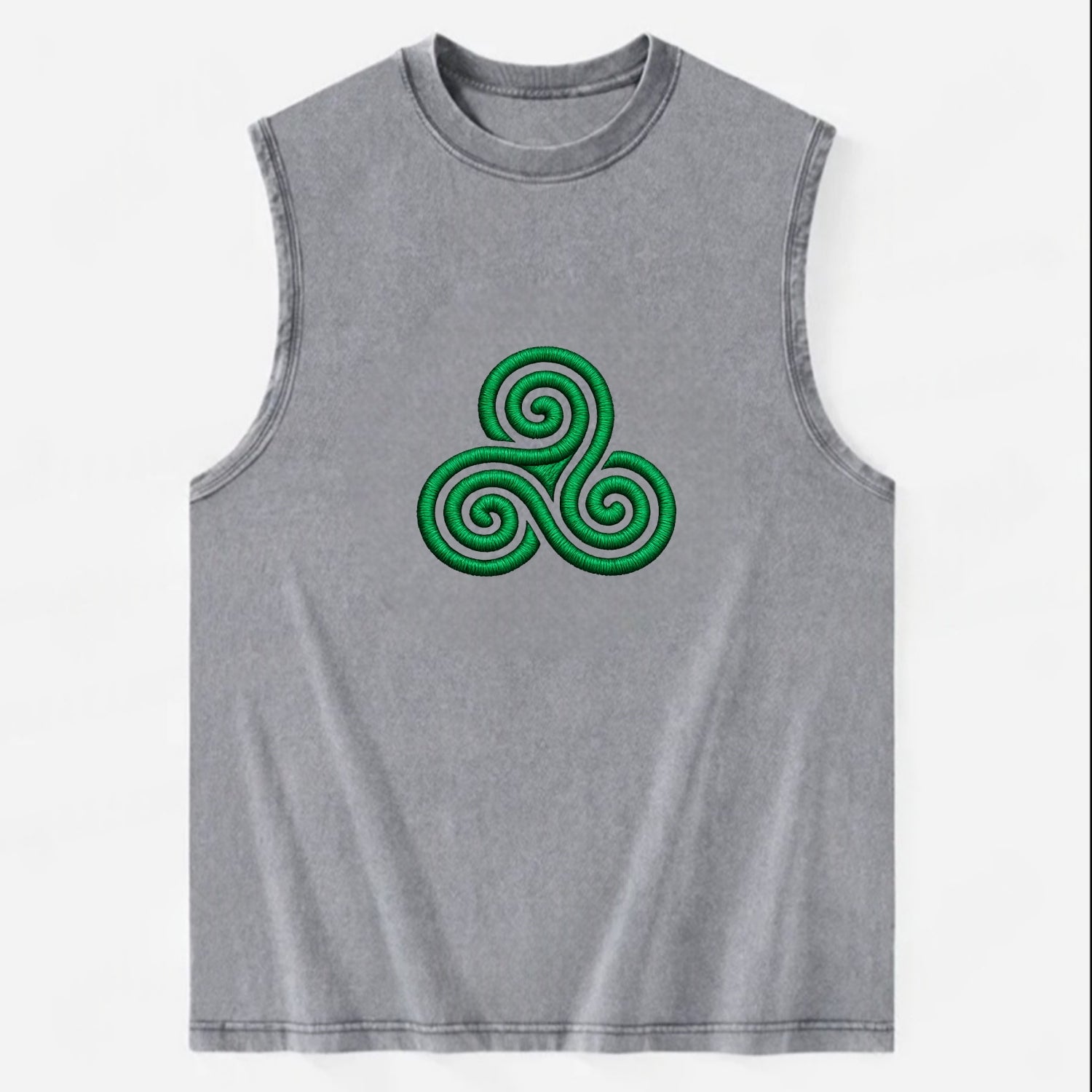 Triple Spiral - Vintage Washed Tank - Grey
