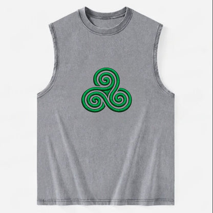 Triple Spiral - Vintage Washed Tank - Grey