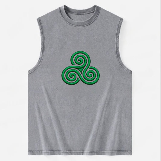 Triple Spiral - Vintage Washed Tank - Grey