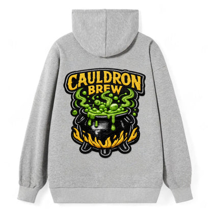 CAULDRON BREW - bubbling pot in black and green , witch craft - Classic Pullover Hoodie - Grey