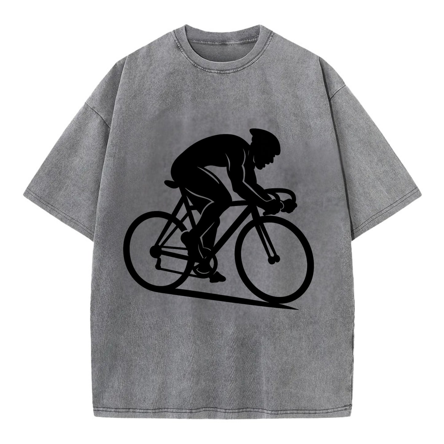 Sprint cyclist racing stance - Vintage T-shirt - Grey