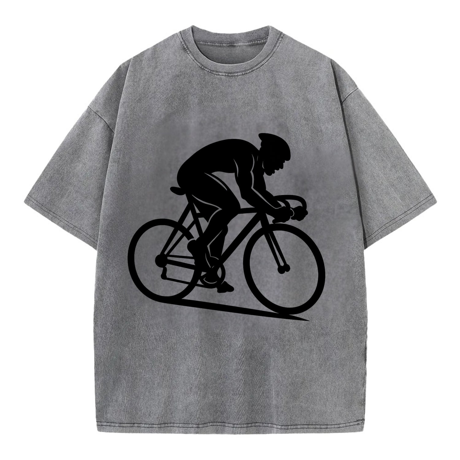 Sprint cyclist racing stance - Vintage T-shirt - Grey