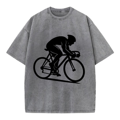 Sprint cyclist racing stance - Vintage T-shirt - Grey