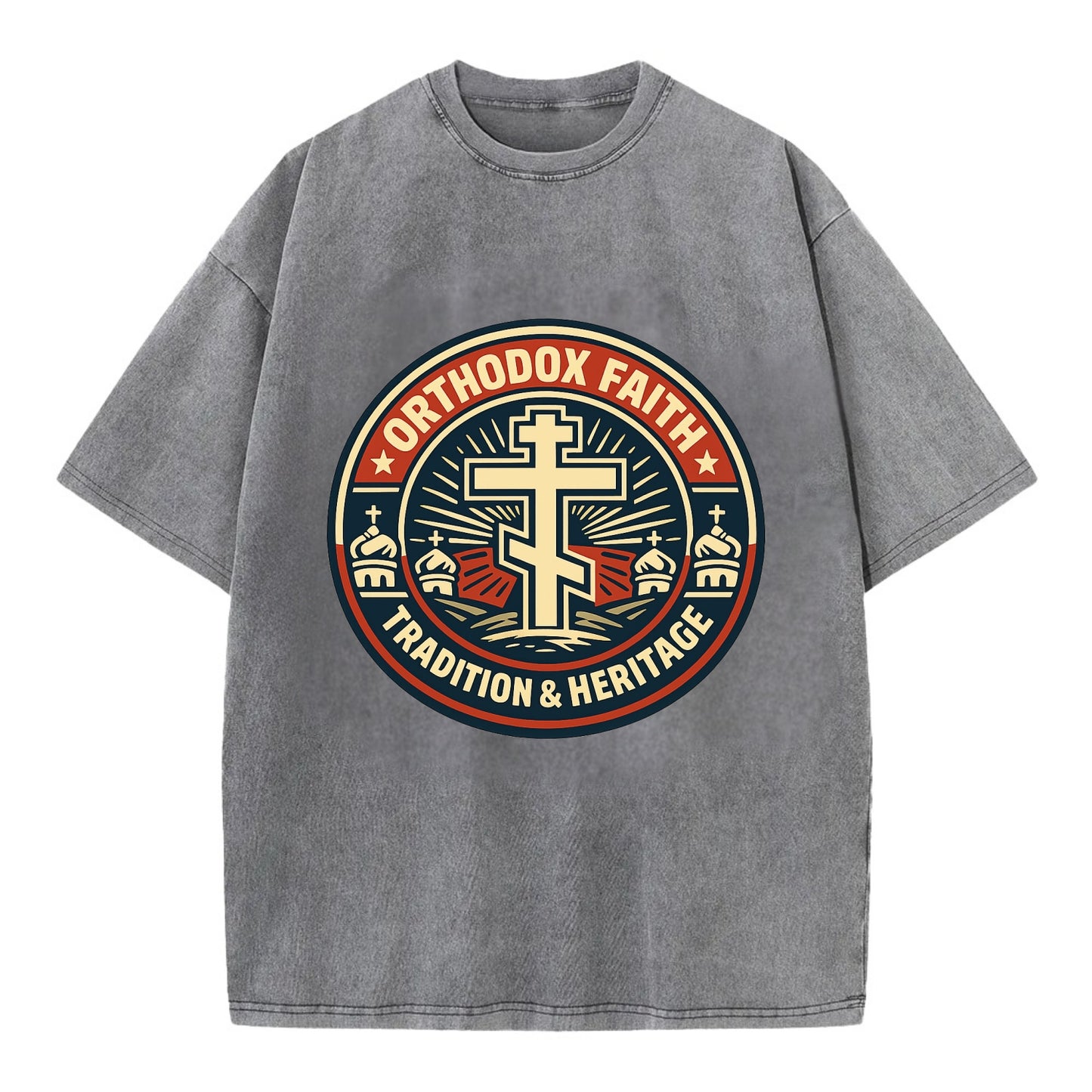Faithful Heritage Emblem - Vintage T-shirt - Grey