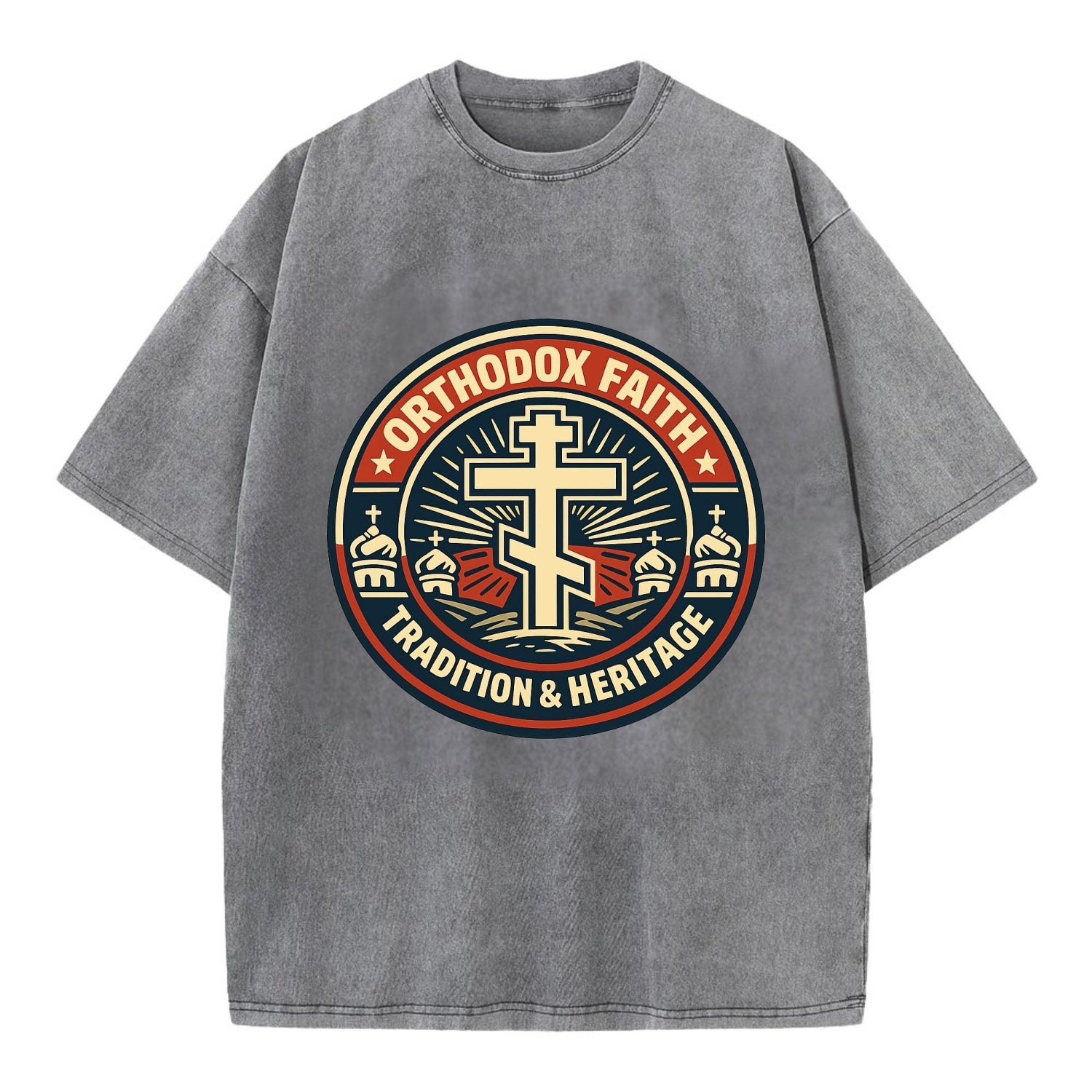 Faithful Heritage Emblem - Vintage T-shirt - Grey