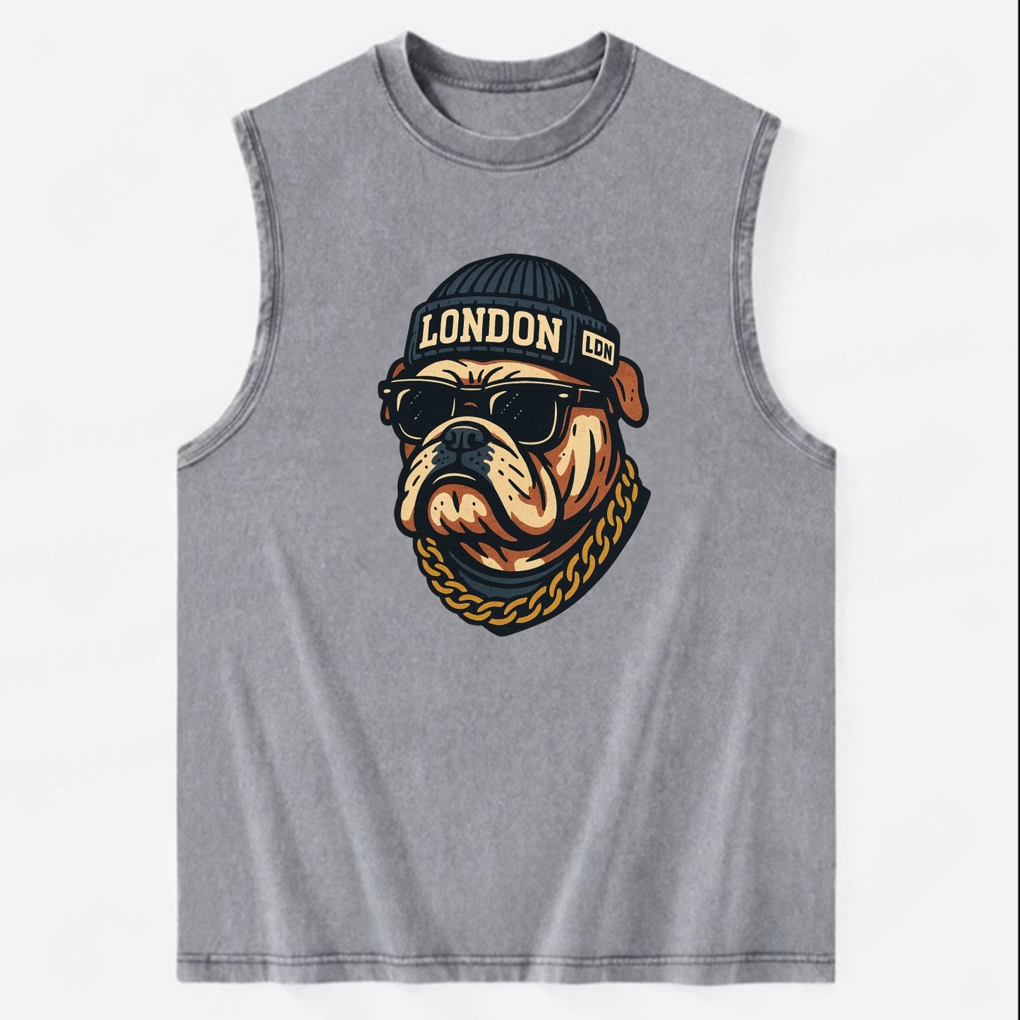 London Bulldog - Vintage Washed Tank - Grey