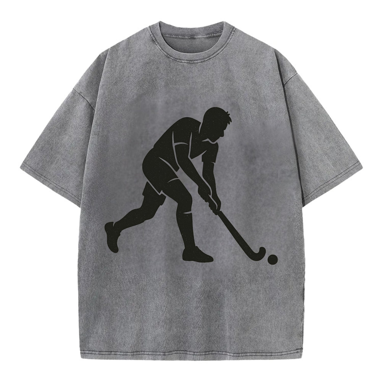 Field hockey player striking the ball - Vintage T-shirt - Grey