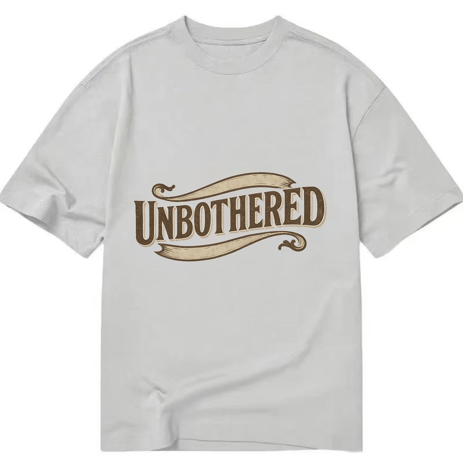 Bold typography design - "UNBOTHERED" - not affected, staying calm - Classic T-shirt - Grey