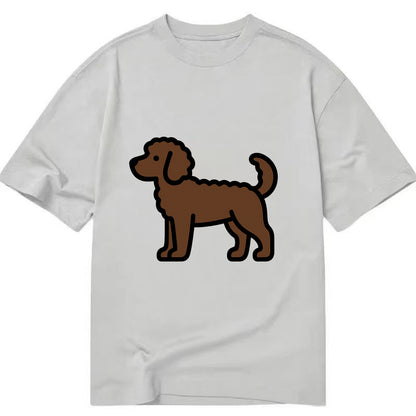 Labradoodle - Chocolate curly flat side profile - Classic T-shirt - Grey