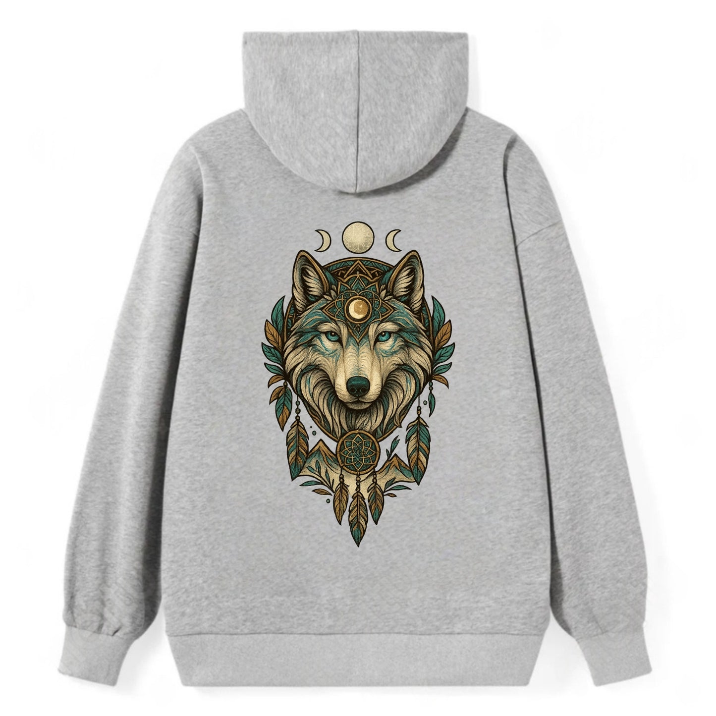 Pearl Wolf Shimmer  - Classic Pullover Hoodie - Grey