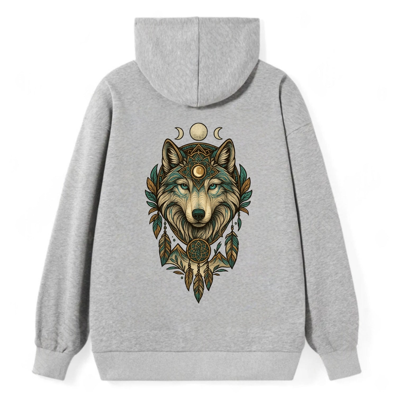 Pearl Wolf Shimmer  - Classic Pullover Hoodie - Grey