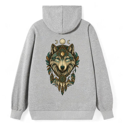 Pearl Wolf Shimmer  - Classic Pullover Hoodie - Grey
