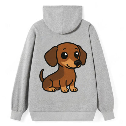 Dachshund - Long body profile view - Classic Pullover Hoodie - Grey
