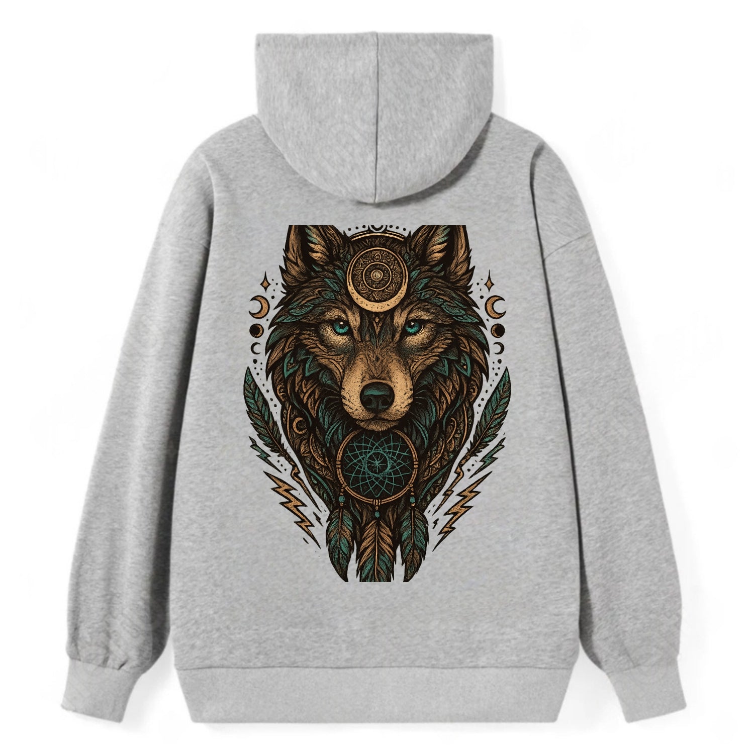 Storm Wolf Thunder  - Classic Pullover Hoodie - Grey