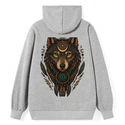 Storm Wolf Thunder  - Classic Pullover Hoodie - Grey