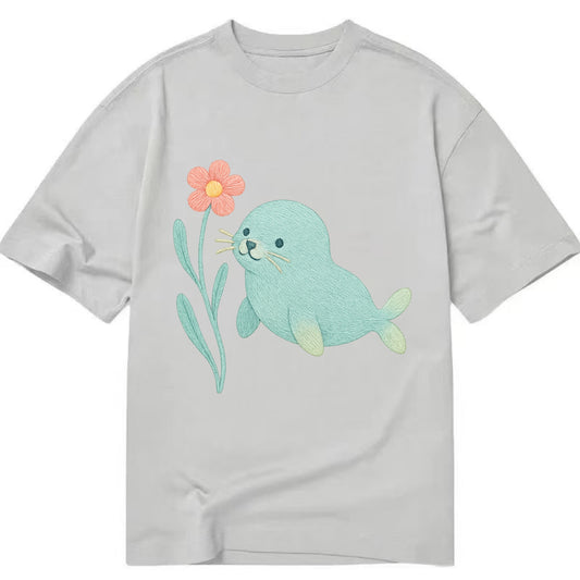 Mint Seal Pup - Classic T-shirt - Grey