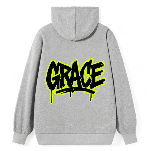 Bold typography design - GRACE - elegance under pressure, divine favor - Classic Pullover Hoodie