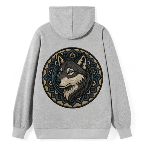 Mandala Wolf Pattern  - Classic Pullover Hoodie