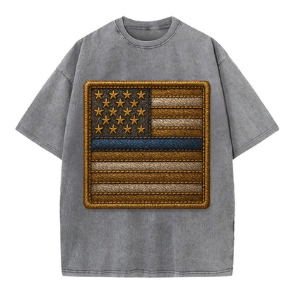 Thin Blue Line  - Vintage T-shirt - Grey