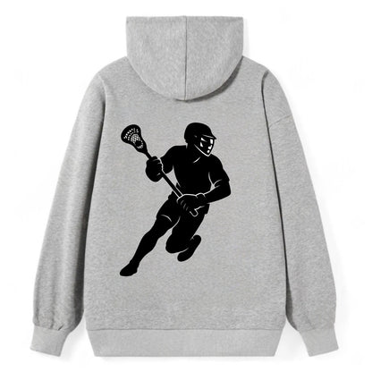 Lacrosse player cradling stick - Classic Pullover Hoodie - Grey