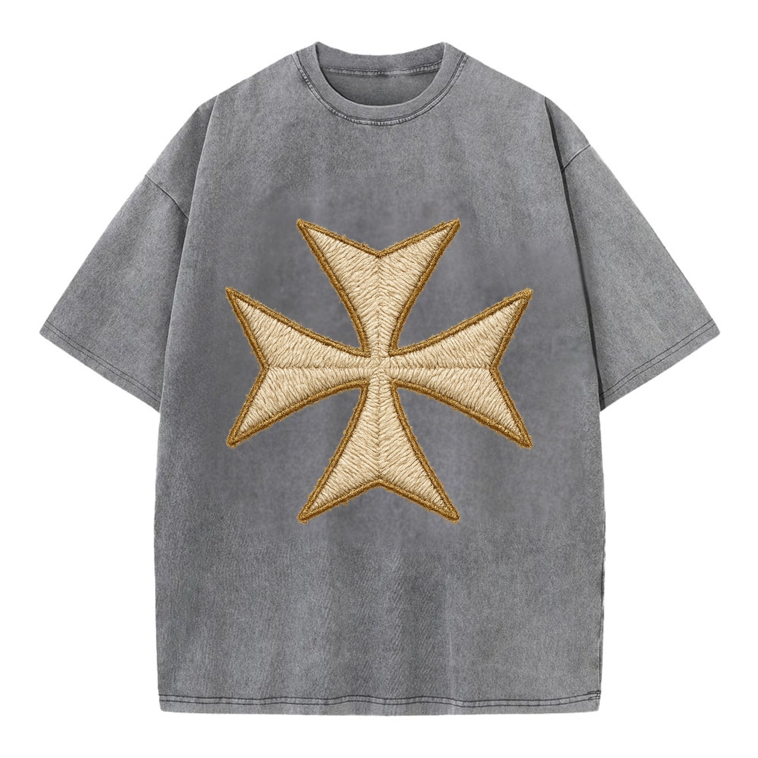 Hospitaller Cross  - Vintage T-shirt - Grey