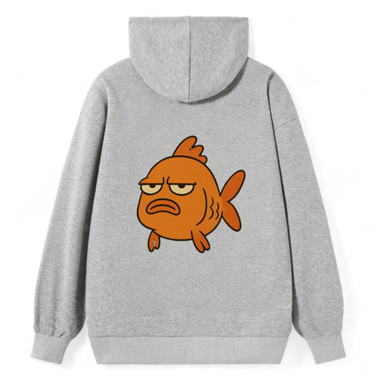 The Goldfish Judging Silently - Classic Pullover Hoodie - Grey