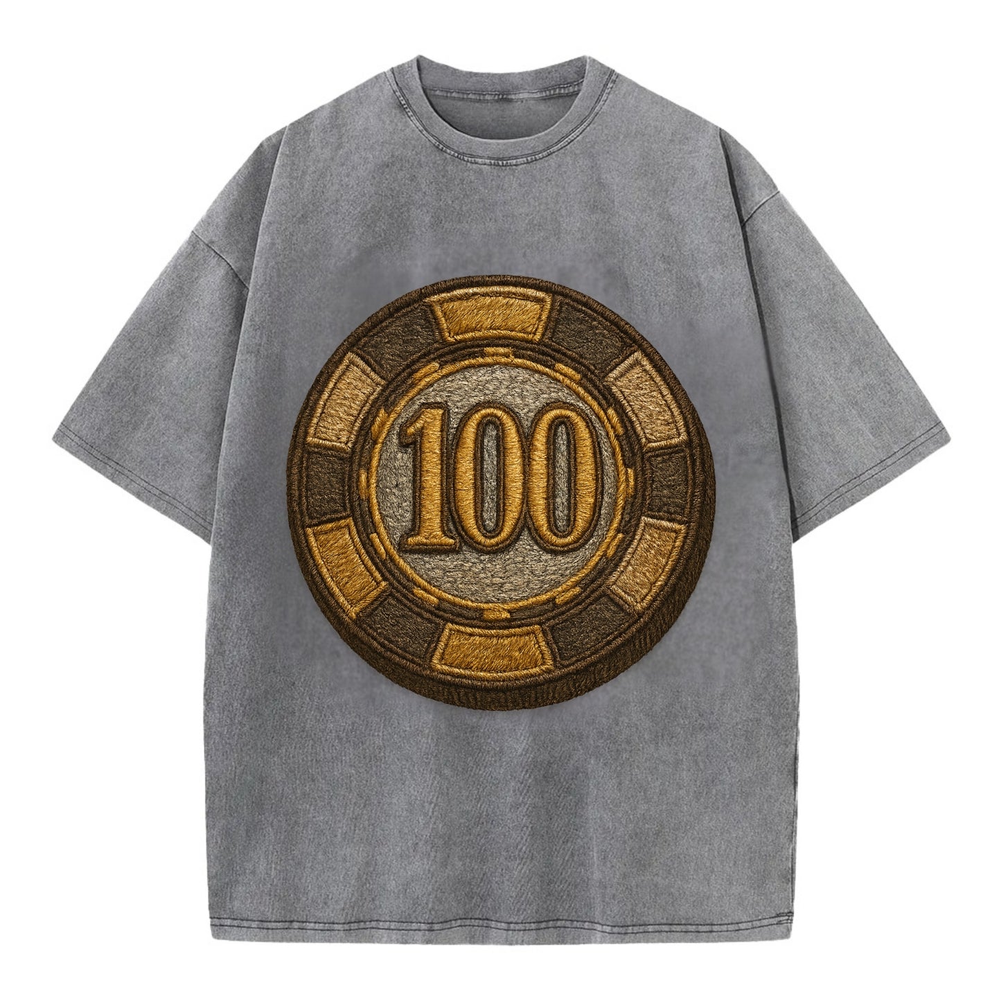 Poker Chip  - Vintage T-shirt - Grey