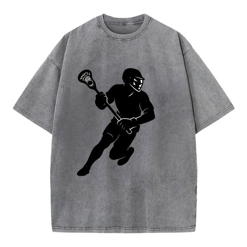 Lacrosse player cradling stick - Vintage T-shirt