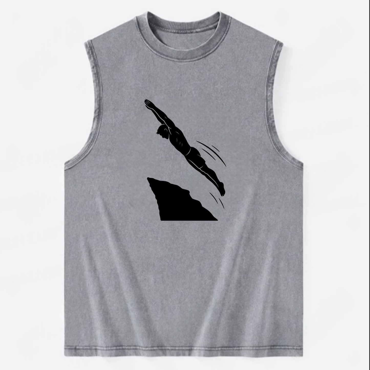 Cliff diver perfect form - Vintage Washed Tank - Grey