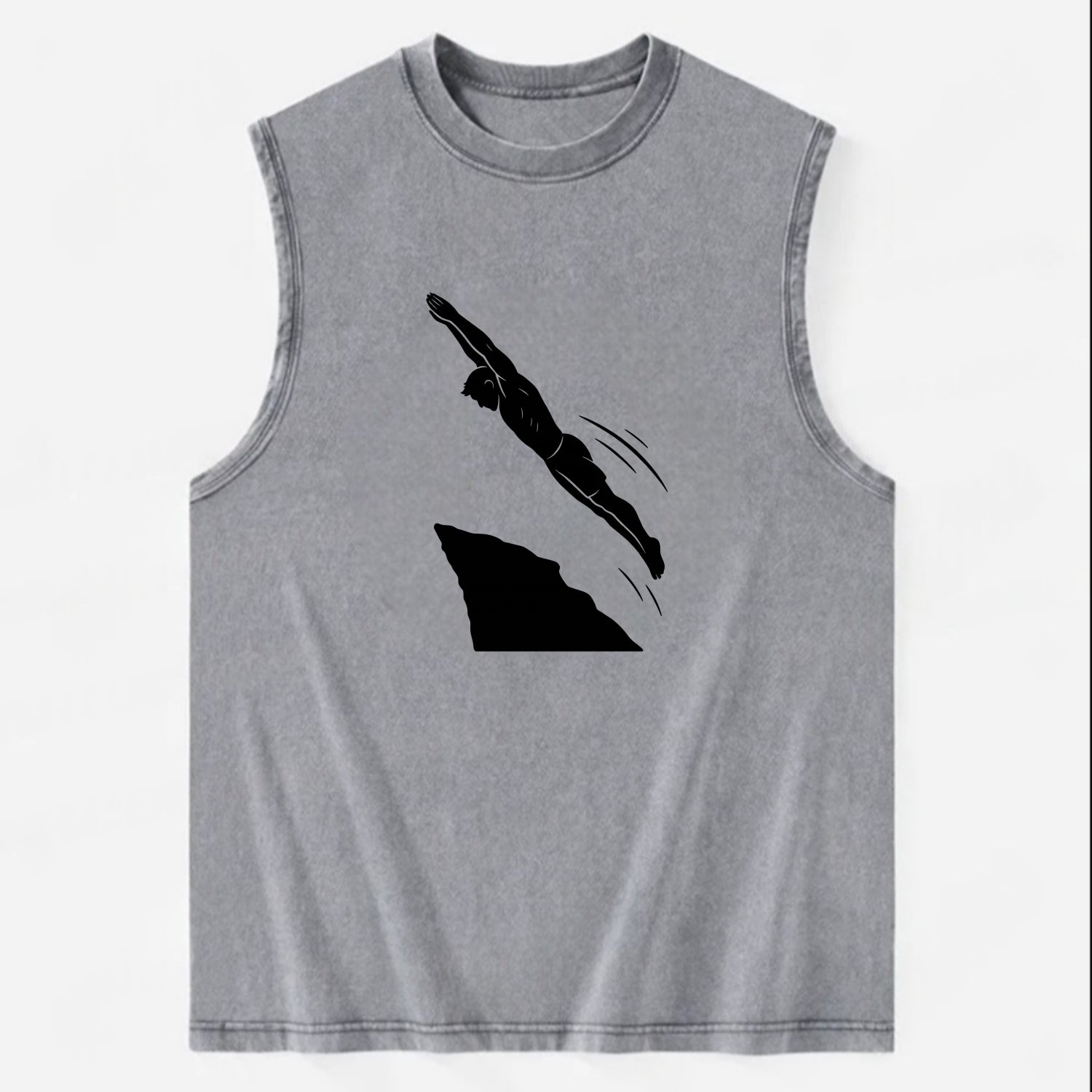 Cliff diver perfect form - Vintage Washed Tank - Grey