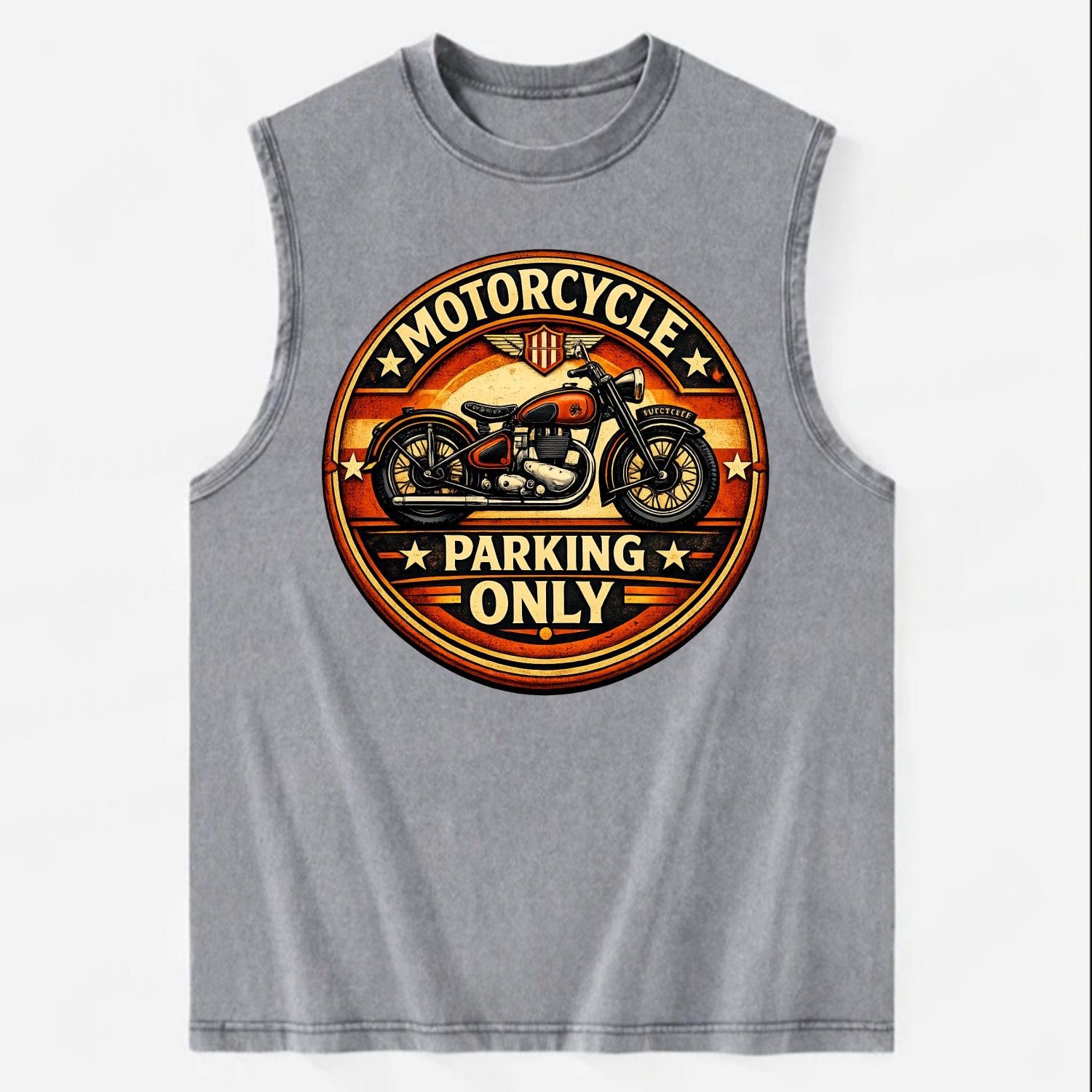 Motorcycle Parking Only - Vintage Washed Tank - Grey